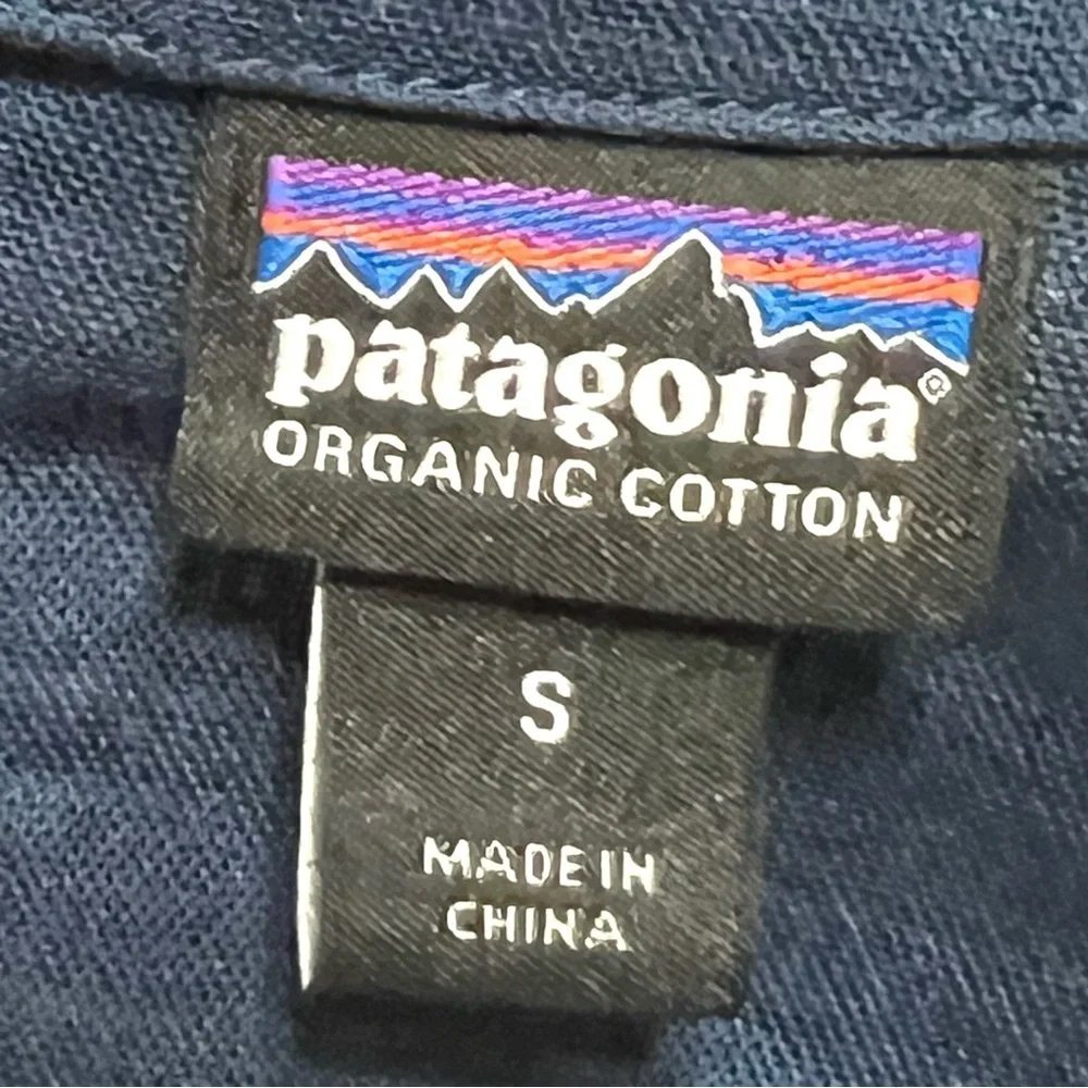 Patagonia Organic Cotton Gauze Stone Blue Casual Romper Playsuit Women’s Small - Picture 9 of 9